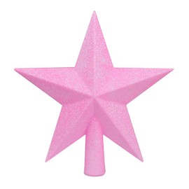 YYCRAFT 8 Inch Glitter Star Tree Topper Christmas Decoration-Iridescent Pink