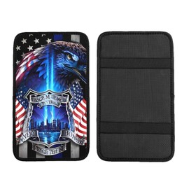 indokyeyqaz Universal Car Center Console Cushion Pad, American Flag and Eagle Soft Waterproof Car Center Console Cover Auto Armrest Seat Box Cover Protector for Most Vehicle SUV Truck Car