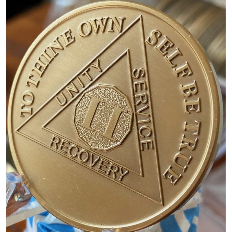 2 Year AA Medallion Large 1.5 Inch Heavy Premium Bronze