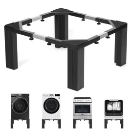 Aukivon 1000lbs Capacity All Steel 12 Inch Height Laundry Pedestal，Sturdy Washer Dryer Pedestal with Anti Slip Mat, Adjustable Size for All Washer,Refrigerator and Dryer