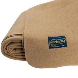 Arcturus Bighorn 100% Virgin Wool Blanket | Heirloom-Quality Wool Bedding for Home & Cabin | Warm, Thick & Durable (Queen Size, Flax)