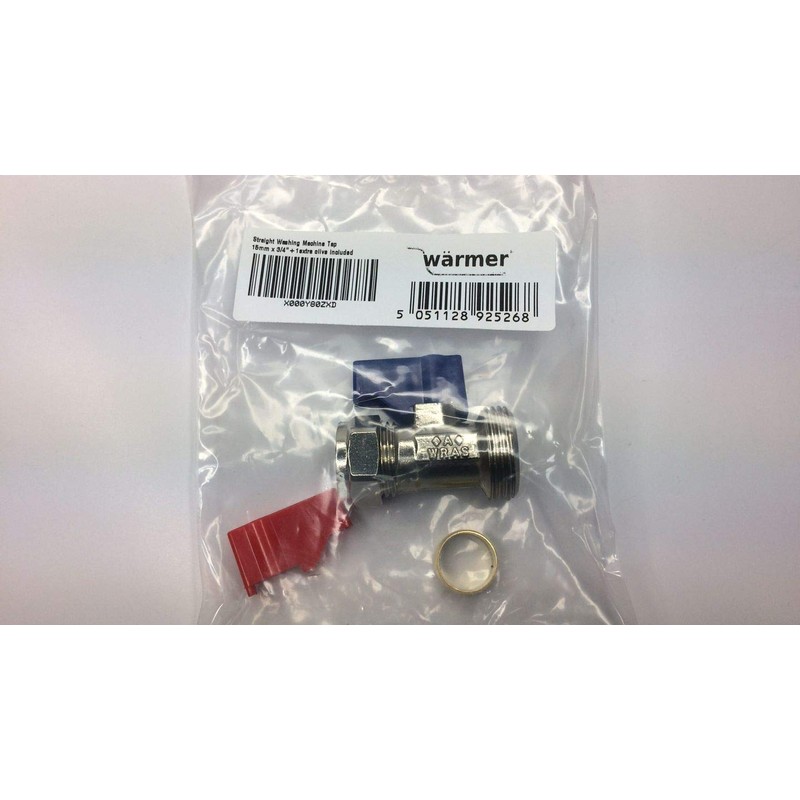 Wärmer System Straight Washing Machine Tap - 15mm x 3/4"