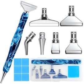 Heyseri 14pcs Diamond Painting Pen, Diamond Art Accessories and Tools Ergonomic Diamond Art Pens Exquisite Metal Diamond Painting Tips and 6 Glue Clay, Resin 5D Diamond Art Accessories and Tools