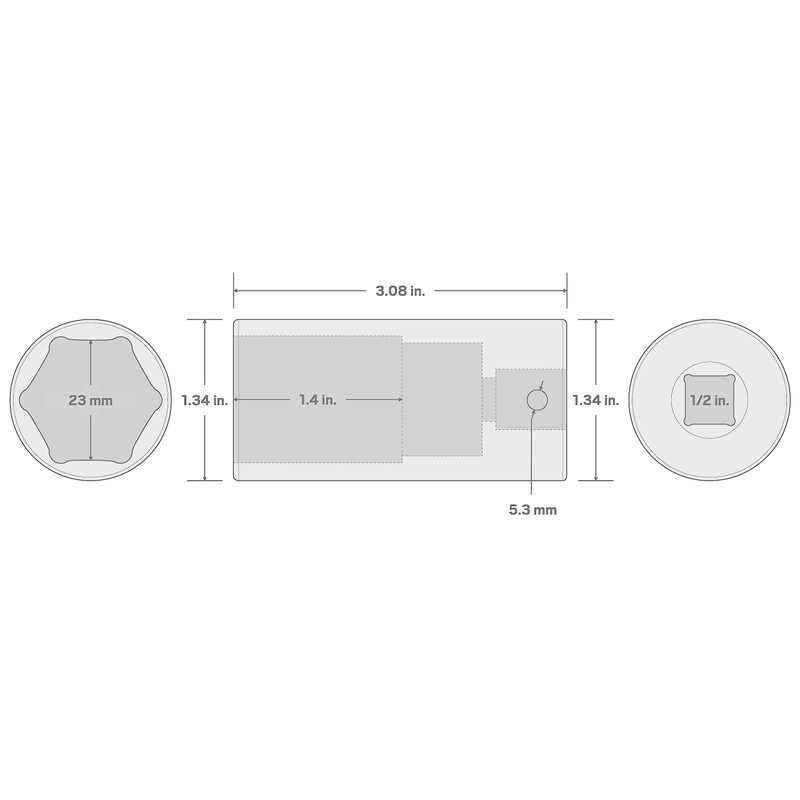 TEKTON 1/2 Inch Drive x 23 mm Deep 6-Point Impact