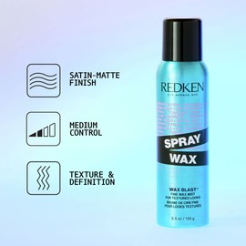 Redken Spray Wax Invisible Texture Mist | For All Hair Types | High Impact Finishing Spray-Wax | Adds Volumizing Body & Dimension With A Satin-Matte Finish | Medium Control | 5.5 Oz