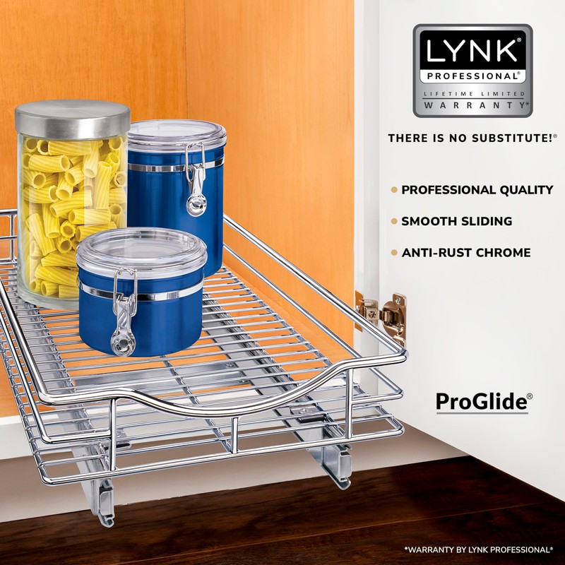 LYNK PROFESSIONAL® Pull Out Cabinet Organizer, 11" x 18" Slide