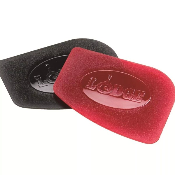 Lodge Cast Iron Handheld Polycarbonate Cookware Pan Cleaners Red/Black, 2-Pack