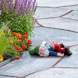 HOMELEX Funny Drunk Gnome Statues Naughty Garden Dwarf Sculpture Fairy Garden Ornaments for Lawn Yard Patio Decor Outdoor