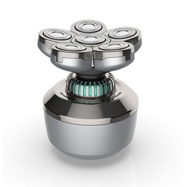 5-in-1 Electric Shaver Set with 6 Blade Head, Nose Trimmer, Face Cleansing Brush, Attachments, USB Charging, Gray