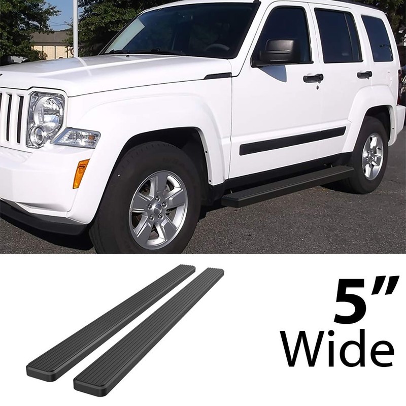 APS Running Boards 5 inches Matte Black Compatible with Jeep