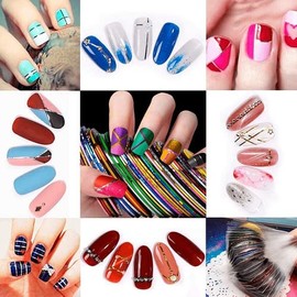 12 Cintillas Para Decoración De Uñas Surtidas