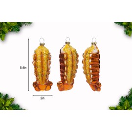 2pcs Blown Glass Lobster Tail Ornaments for Christmas Tree