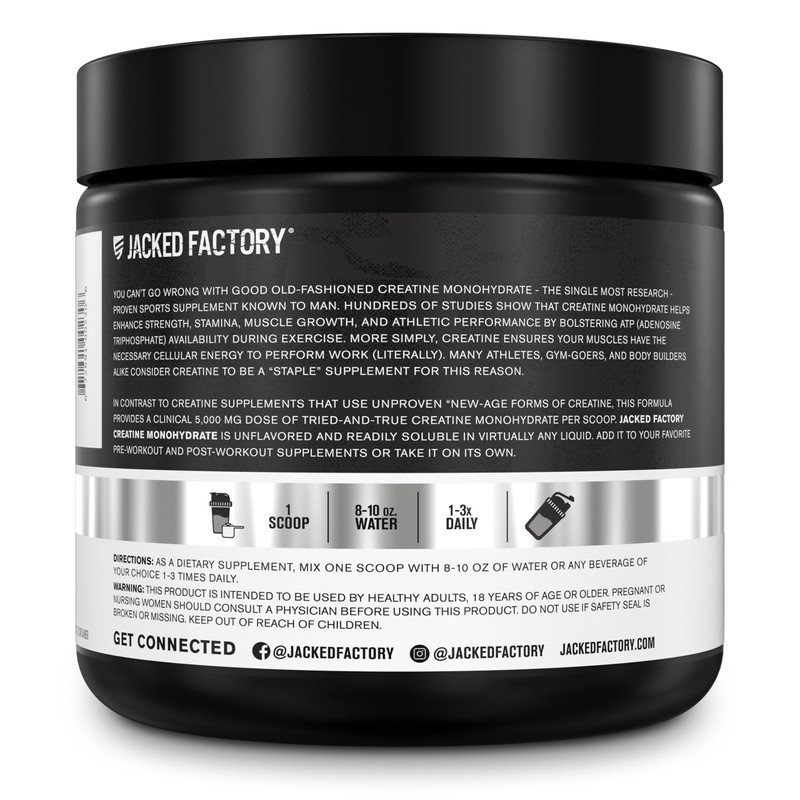 Jacked Factory Creatine Monohydrate Powder 150g - 5g Daily Creatine