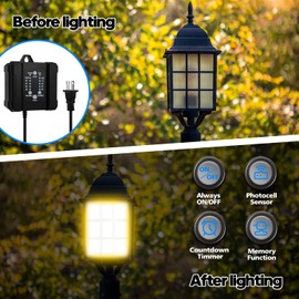 SMY Lighting 100W Outdoor Low Voltage Transformer with Timer and Photocell Sensor,120V AC to 12V DC Weatherproof for LED Landscape Lighting,Deck Lights,Spotlight, Pathway Light,ETL Listed