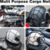 Motorcycle Cargo Net with 6 Hooks, Adjustable Luggage Straps, Bungee
