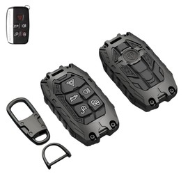 Heavy Metal Key Fob Cover Case Protector for Land Rover, Keychain, Accessories for 2010-2017 Land Rover Range Rover Evoque, 12-15 LR2 LR4 Discovery & 2011-up Jaguar XE XJ XF XK F-Type F-Pace(Model-B)