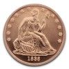 1 oz (AVDP Ounce) .999 Fine Copper Seated Liberty Coin