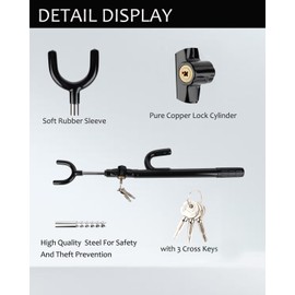 KNFRXO Steering Wheel Lock, Anti-Theft car Device, Car Wheel Lock of Heavy Duty, Vehicle Security Steering Wheel Lock with Adjustable Length for Cars Trucks Vans and SUVs, Black