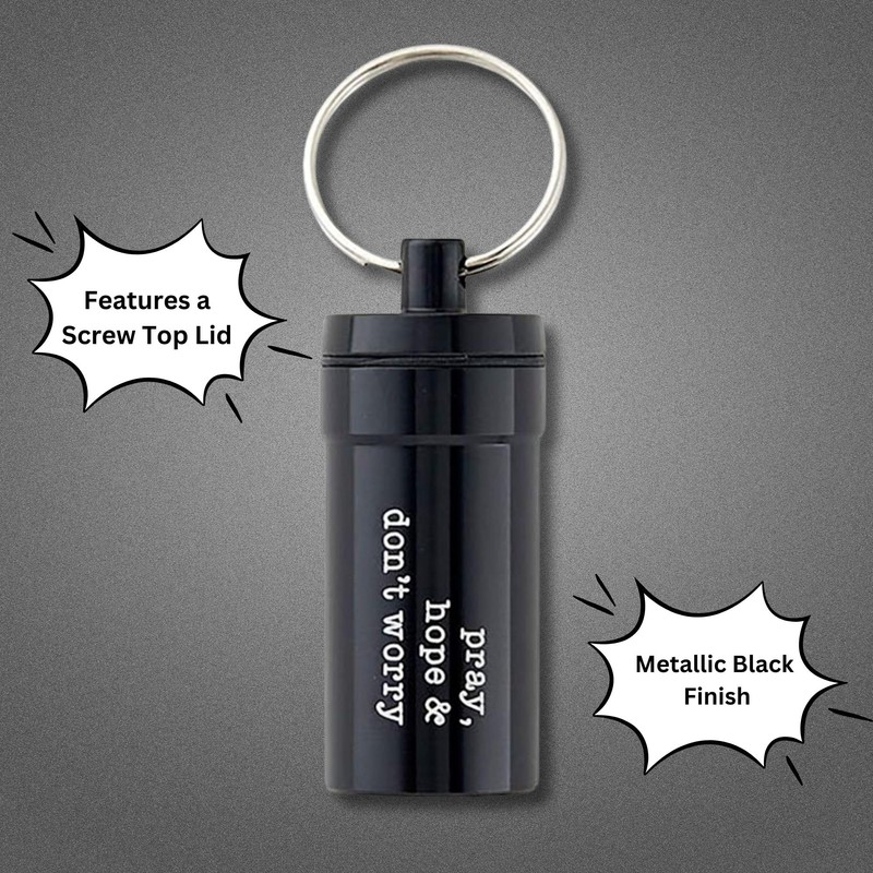 Needzo Pill Holder Keychain, Purse Accessories, Pray Hope and Dont