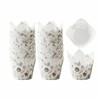 Set of 200 White Tulip-shaped Paper Liners, Features a Subtle