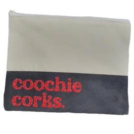 period pouch, Coochie Corks - zippered bag, tampon & pad holder, accessory tote, toiletries, travel kit, beauty sack - Color: pink