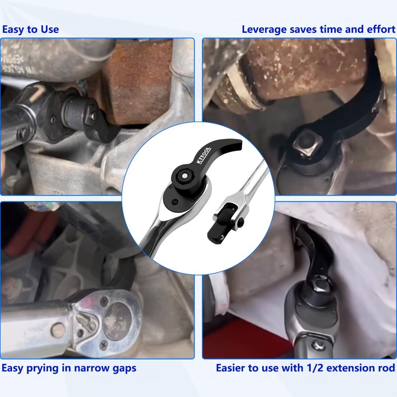 KTTOOL Pry Bar Wrench Adaptor Head, Crowbar Adapter Head Tool,