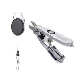 SHIAWASENA Portable Fishing Line Cutter with Retractors, Hook Eye Cleaner and Knot Tying Tool, Stainless Steel Braided Line Scissors Clippers for Mono, Fluoro Lines