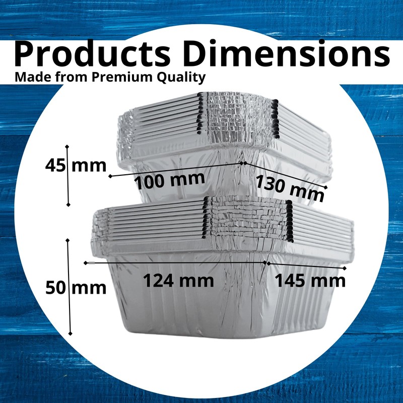 NUNOCHO Aluminium Foil Trays with Lids. Containers Pack 20, Set