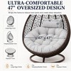 Water-Resistant Egg Chair Cushion Replacement, Light Grey, 47 x 47