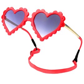 Benaewa Baby Sunglasses, Heart Sunglasses with Strap for Party, Beach