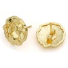14k Gold Round Rough Textured Cookie Nugget Stud Earrings For
