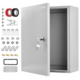 AUFUNIU Metal Electrical Enclosure Box, 12 x 10 x 6 inches, Waterproof & Dustproof with Reinforced 304 Lock Core, Suitable for Outdoor & Indoor Use
