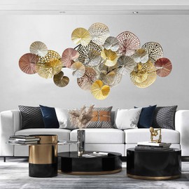 Brogana 3D Lotus Leaf Wall Decor, Hand Painted, Nautical Coastal Outdoor Wall Decor, Flower Art Decoration for Living Room, Bedroom, Kitchen, Bathroom