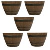 Southern Patio 13″ Woodford Barrel Planter 5-Pack, Darkened Oak