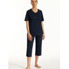 Uncover by Schiesser Women's 3/4 Pyjamas, darkblue