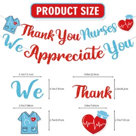 Nurse Week Decorations Thank You Nurses We Appreciate You Banner Nurse Appreciation Week Hanging Decorations for Nursing School Party Decorations