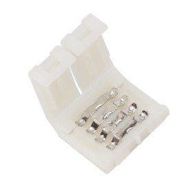 Vrabocry 10 Pcs 4-Pin RGB LED Light Strip Connectors 10mm Wide Gapless LED Tape Light Clips Solderless Adapter Connectors for SMD 5050 Multicolor LED Strips