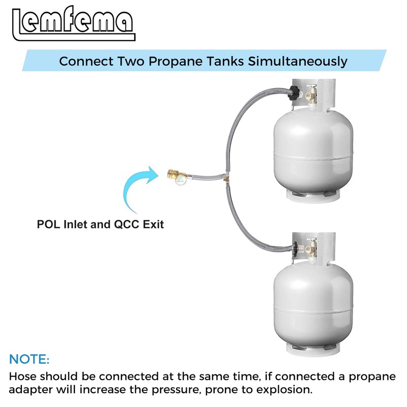 Lemfema Y Type Splitter Propane Tank Converter Adapter Hose with