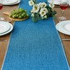 Table Runner Washable Blue 30 x 180 cm Linen Rustic