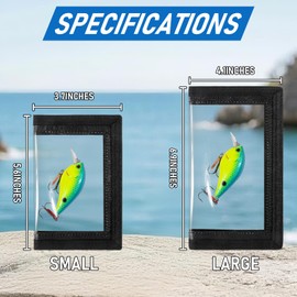 Alwonder 5-Pack Fishing Lure Wraps Durable Clear PVC Lure Covers for Rod Hook Hard Soft Plastic Bait Storage Fishing Tackle Storage Protectors Organized Holder S