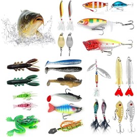 Fishing Advent Calendar 2025 Fishing Lure Advent Calendar 24 Day Christmas Countdown Fish Lures Tackle Set for Fisher Men, Father, Granpa, Boys - 2025 Xmas Surprise Gift