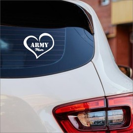 AS Army Mom Love Decal Sticker - 8-Inch White Vinyl Military Mom Heart Soldier Design for Car, Laptop, Window, and Wall - Perfect Military Gift