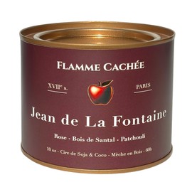 Paris Candle - Library Candle, Wood Wick Candles That Crackle, Soy & Coconut Candle, Romantic Candles for Date Night, 60 H Burn Time, Luxury Gift by Flamme Cachée (Rose, Bois de Santal, Patchouli)
