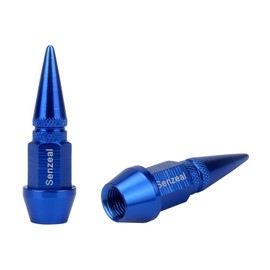 Senzeal 4X Long Impale Spiked Aluminum Car Truck Bike Wheel Tire Caps Air Dust Cover Blue