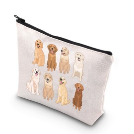 JNIAP Golden Retriever Makeup Bag Golden Retriever Mom Gifts Golden Retriever Lover Gifts Golden Retriever Owner Zipper Pouch Bag (8 dogs mb)