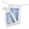 Lunarable Rainbow Fabric Pouch Set of 2, Realistic Image of