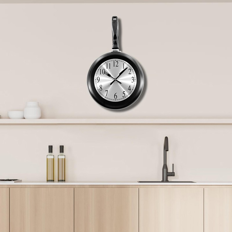 Timelike Wall Clock, 10 inch Metal Frying Pan Kitchen Wall