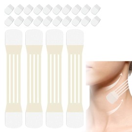 20pcs Neck Tape, Neck Tape Lifting Invisible, Instant Necks and Face Lift Strap Patch Tightening Tapes, Suitable for jaw, neck and face (1Set 20Pcs)