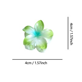 Funny Flower Hair Clips,Acrylic Acetate Claw Clip,Colorful Flower Hair Clips for Women,Pack of 2,Green