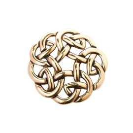 WINDALF Large Celtic Brooch Arkian Diameter 5.2 cm Knot Pattern Bohemia Brooch Vintage Scarf Pin Bronze, Metal, Without Stone